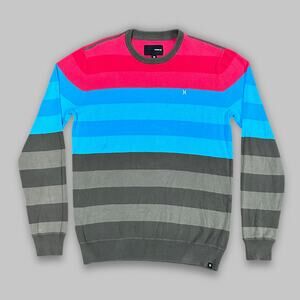 Hurley Striped Cotton Crewneck Sweater – Multicolor Men’s Medium